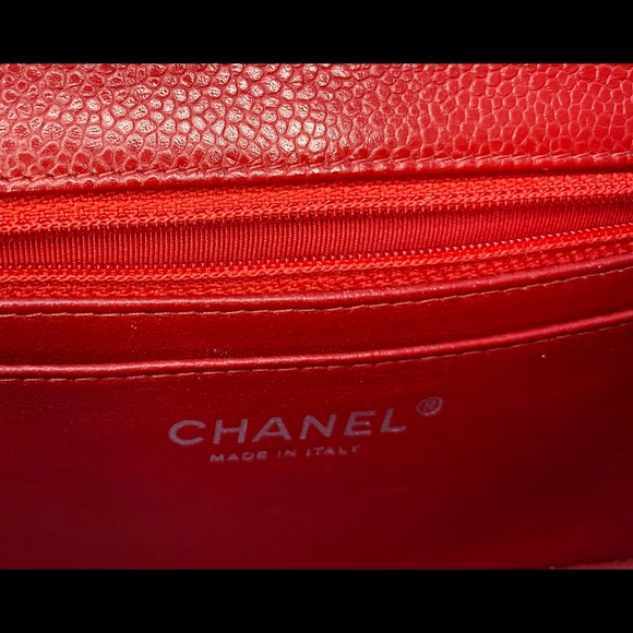🖤SOLD🖤 Chanel Caviar Red Mini Rectangular Flap - Picture 6 of 7